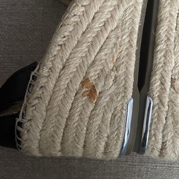 Franco Sarto Leather Woven Espadrille Wedges - Picture 10 of 12